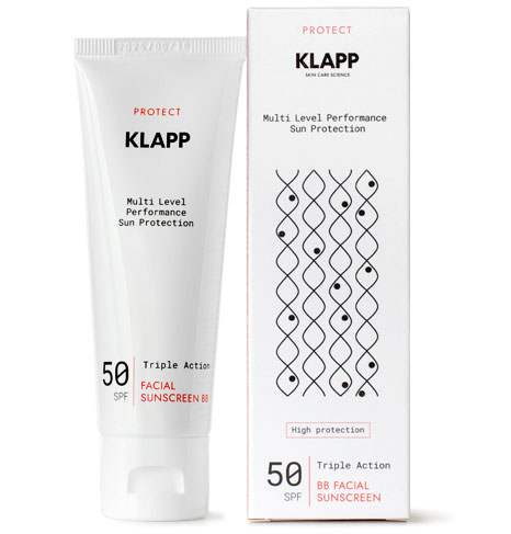 солнцезащитный BB крем Klapp Protect Triple Action Facial Sunscreen BB SPF50